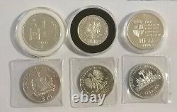 Lot of 6 Mongolia Poland Andorra Samoa Haiti 1977 1993 1986 1989 Silver Soccer