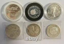 Lot of 6 Mongolia Poland Andorra Samoa Haiti 1977 1993 1986 1989 Silver Soccer