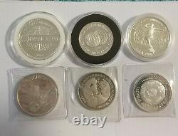 Lot of 6 Mongolia Poland Andorra Samoa Haiti 1977 1993 1986 1989 Silver Soccer