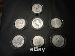 Lot of 7 2019 1 oz Silver World Coins
