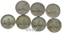 Lot of 7 Italy 500 Lire Circulated Silver Coins 1958-1961 A917B