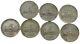 Lot Of 7 Italy 500 Lire Circulated Silver Coins 1958-1961 A917b
