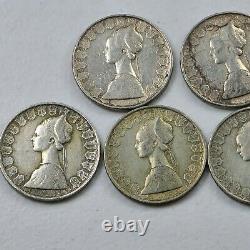 Lot of 7 Italy 500 Lire Circulated Silver Coins 1958-1961 A917B