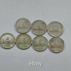 Lot of 7 Italy 500 Lire Circulated Silver Coins 1958-1961 A917B