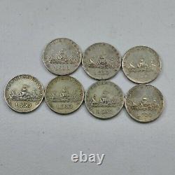 Lot of 7 Italy 500 Lire Circulated Silver Coins 1958-1961 A917B