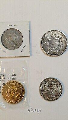 Lot of 9 Mixed World Silver Coin(s), mostly US, 4.375 troy ounce