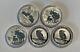 Lot Of Five Australia 1 Oz. 9999 Fine Silver One Dollar Coins In Capsules