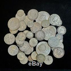 Lot of Mixed Silver Foreign World Coins 361 Grams