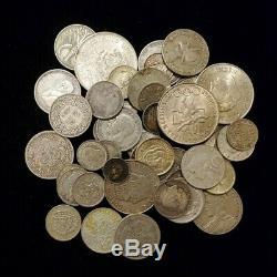 Lot of Mixed Silver Foreign World Coins 361 Grams