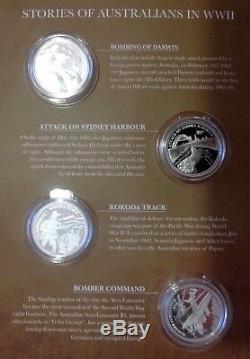 MACQUARIE MINT-1st & 2nd WORLD WARS-SILVER COMMEMORATIVE COLLECTION +GOLD COIN