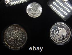MEXICO 1986 25, 50, 100 Pesos 1985 FIFA World Cup Rare BU Silver Display Set