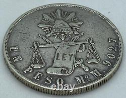 MEXICO 1 Peso 1873 Mo M Silver 0.903 Coin