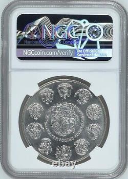 MEXICO 5 Pesos 2001 Silver NGC MS64 Endangered Wildlife Jaguar