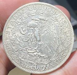 MEXICO KM462 2 Pesos 1921 Silver Crown Nice