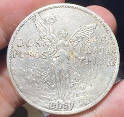 MEXICO KM462 2 Pesos 1921 Silver Crown Nice