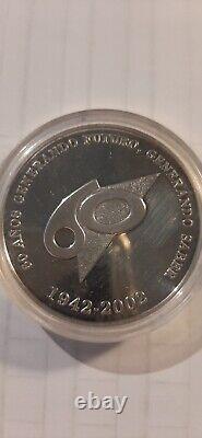 MEXICO SILVER COIN, 60 ANOS GENERANDO FUTURO 1942-2002, 2 OUNCES In Case