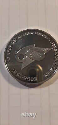 MEXICO SILVER COIN, 60 ANOS GENERANDO FUTURO 1942-2002, 2 OUNCES In Case