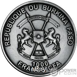MOSASAURUS World of Evolution 1 Oz Silver Coin 1000 Francs Burkina Faso 2017