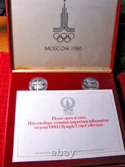 MOSCOW USSR 28 Coin Silver OLYMPIC Set 5 &10 Rubles in ORIGINAL Box 1980,79,78