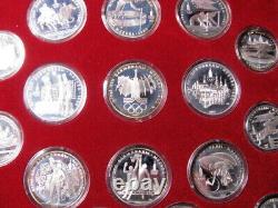 MOSCOW USSR 28 Coin Silver OLYMPIC Set 5 &10 Rubles in ORIGINAL Box 1980,79,78