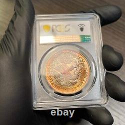 MS67 1968-Mo Mexico Olympic Silver 25 Peso, PCGS Secure- Rainbow Toned