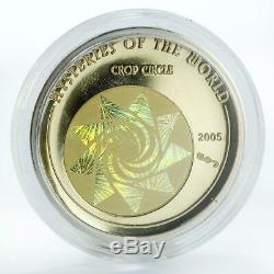 Mariana Islands 5 dollars Mysteries of World hologram proof silver coin 2005