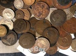 Massive Mixed Lot 1200 grams Silver Copper World Coins Russia Germany France