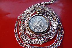 Mexican Republic 1919-1943 720 SILVER Coin on a 18 925 Sterling Silver Chain