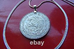 Mexican Republic Eagle & Snake 20 Peso Coin Pendant 20 925 Silver Snake Chain