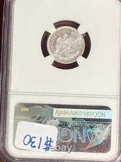 Mexico 10¢ 1914M NGC MS65 -FREE SHIPPING- Ten Centavos
