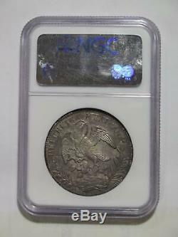 Mexico 1834 Zs Om 8 Reales Toned Ngc Graded Ms61 World Coin Cap & Rays
