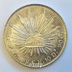 Mexico 1862-Mo CH First Republic Mexico City Silver 8 Reales 8R