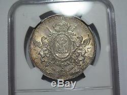 Mexico 1866 Mo Un Peso Toned Ngc Graded Au58 Silver World Coin Maximilian