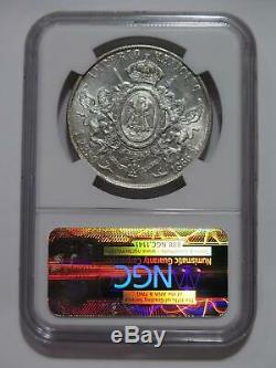 Mexico 1866 Peso Ngc Graded Ms62 Silver Crown World Coin Maximilian