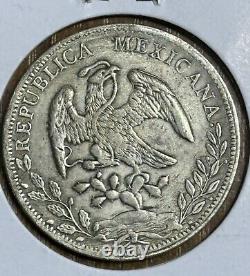 Mexico 1891 Mo AM 8 Reales AC- ORIGINAL SURFACES