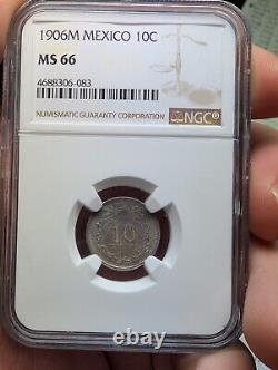 Mexico 1906 10 Centavos NGC MS66 Nice Toning