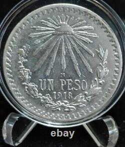 Mexico 1918 $1 Peso Silver Coin