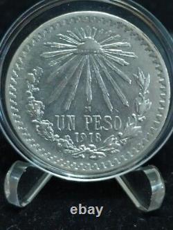 Mexico 1918 $1 Peso Silver Coin