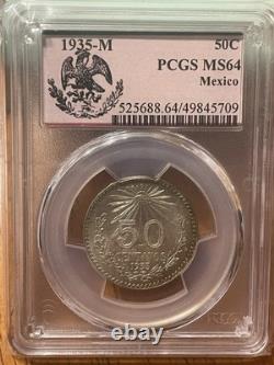 Mexico 1935 50 Centavos PCGS MS64 Silver Coin Limited Mexico Special Label Tone