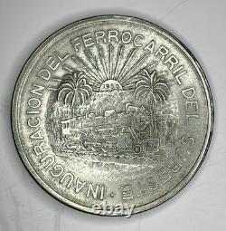 Mexico 1950 Silver 5 Pesos Inauguration Of The Southeast Railroad. 720 Silver