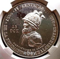 Mexico 1956? Pure Silver Medal? 450 Anniversary Of Chalchihuites? Ngc Ms-66