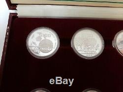 Mexico 1985 1986 World Cup Soccer Silver Proof 12 Coin Set 25 50 100 Pesos (9QU)