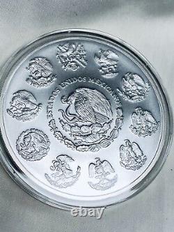 Mexico 2020 BU. 999 Silver 5 Onzas Large Coin- Encapsulated