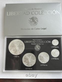 Mexico 2024 Libertad Silver Coin Set 1oz, 1/2, 1/4, 1/10 & 1/20oz, 5Coins Total