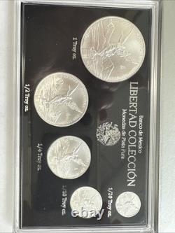 Mexico 2024 Libertad Silver Coin Set 1oz, 1/2, 1/4, 1/10 & 1/20oz, 5Coins Total