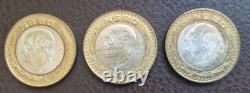 Mexico 20 pesos 1993 UNC. Nice trio of silver coins