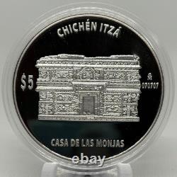 Mexico 5 Pesos Proof Chichen Itza Casa De Las Monjas BU In Capsule