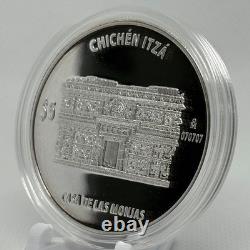 Mexico 5 Pesos Proof Chichen Itza Casa De Las Monjas BU In Capsule