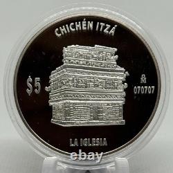 Mexico 5 Pesos Proof Chichen Itza La Iglesia BU In Capsule
