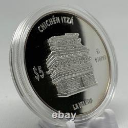 Mexico 5 Pesos Proof Chichen Itza La Iglesia BU In Capsule